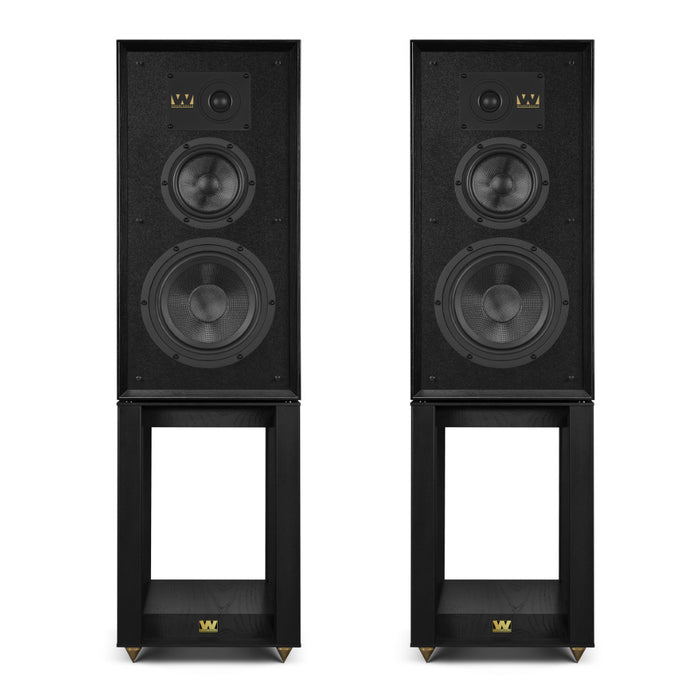 Wharfedale Super Linton Heritage Speaker (Pair) with Stands - Black